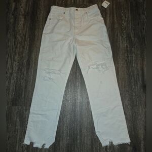 NWT Free People Distressed White Jeans Sz 26